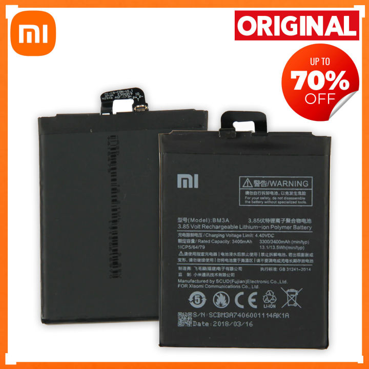 Original Xiaomi Redmi Note Battery Model BM3A (3400mAh) High Quality  Phone Battery, Perfect Flash