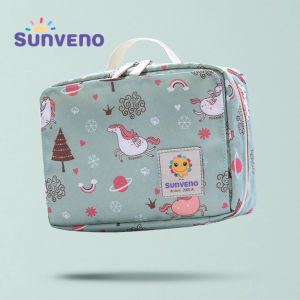 Sunveno 2 unit beg lampin bayi beg bersalin untuk boleh guna fesyen boleh diguna semula mencetak beg lampin kering basah Double Handle Wetbags 21*17*7CM
