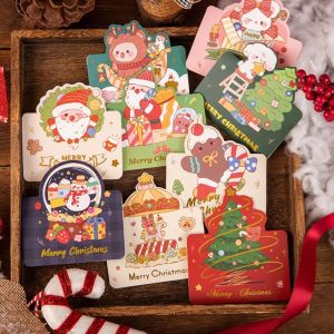 EDDY SONG 10pcs Thank You Merry Christmas Greeting Cards Invitation Handwriting Blank Paper Cards Cartoon Blessing Message Card Invitation for Guest