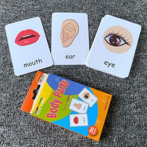 YUNLEO Flash Card Cognition Teaching Aids Learning Match English Cards for Kids Educational Toys 36pcs