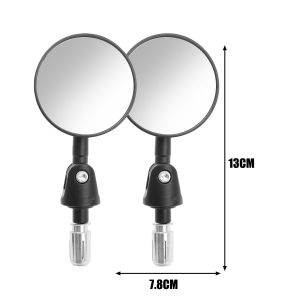 Motorcycle Bar End Mirror Aluminum Wide View Glass Universal Side Rearview Mirror for Scooter Chopper Bobber Street Bike Moto