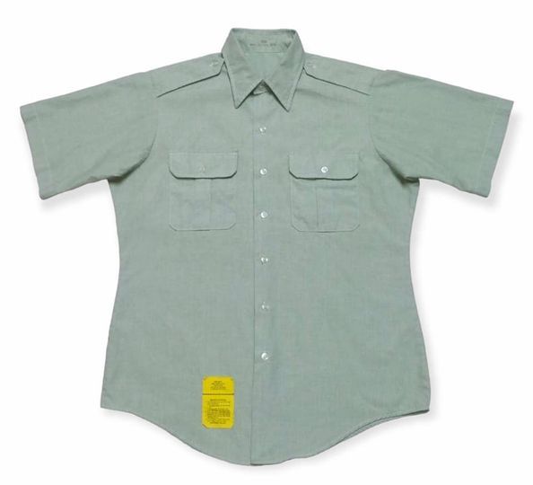 Genuine USMC military open collar short sleeve military dress shirt made in USA men's M /eaa448854