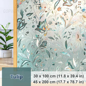 GPower Electrostatic Glass Film Anti-UV & Heat Control 3D Window Privacy Film No Glue Window Sticker Film for Home Office Decor 45X200CM