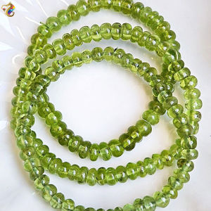 Collection Grade Icy Peridot Abacus Rondelle Bracelet