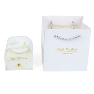 CHLOCH Paper Rose Jewelry Box Sponge Core Macaron Color Series Jewelry Storage Case Portable Flower Shaped Ornament Packaging Box Ring Necklace Storage