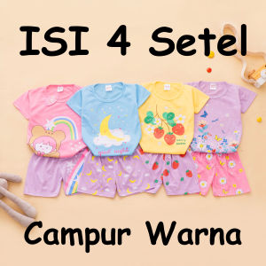 (ISI 4 SETEL) Setelan Anak & Bayi Perempuan Korean Set / Baju Anak Anak Perempuan 0 - 4 Tahun/ Baju Setelan Anak Bayi / Baju Anak Perempuan / Baju Bayi Perempuan/ Setelan Anak Perempuan