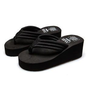[Free Shipping] Summer Thick-Soled Flip-Flops For Women Simple And Fashionable With A High Heel Casual Style And DIY Design Perfect For The Beach