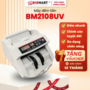 Máy đếm tiền BM2108UV đếm chính xác số tờ chia tiền nhỏ gọn BH12 tháng