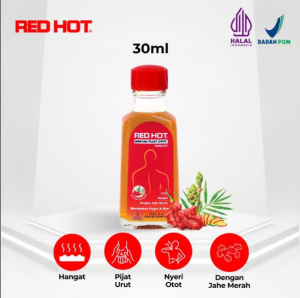 RED HOT Minyak Pijat Urut Otot Muscle Oil Mengandung Jahe Merah BPOM