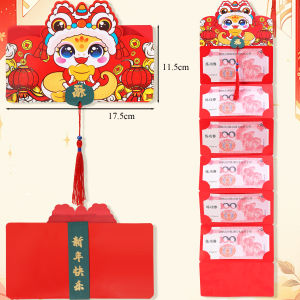 🔥Hot sale🔥6/10 Slots Creative Cartoon Folding Red Packets 2025 CNY Snake Cash Gift Bag Birthday Wedding Spring Festival Red Envelope 新年红包
