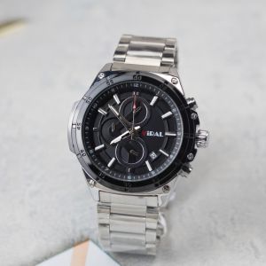 Jam tangan Pria Viral 802 M tali rantai chronograp tanggal aktif original