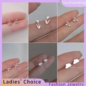 [COD] liuchuanbing Jewellery 1Pair Minimalist Needles Ear Studs Tulip Little Cherry Small Love Heart Earrings Women Butterfly Earring Gifts