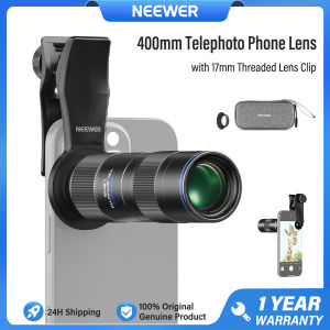 NEEWER 400mm Telephoto Phone Camera Lens with 17mm Threaded Lens Clip 70cm Minimal Macro Focus Distance LS-78