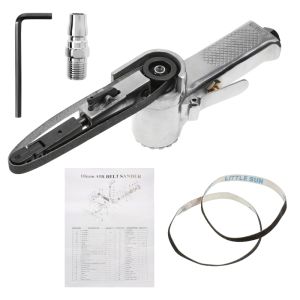 Máy Mài Đai Khí 330*10Mm Với 3 Đai (3/8X13 Inch) Máy Mài Đai Khí Mini 10 Mm Để Đánh Bóng Nhựa Nhôm Sắt Thép Và Kim Loại