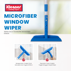 Kleaner Wiper Kaca Teleskopik 2 in 1 Microfiber Window Wiper Alat Pembersih Jendela K19009