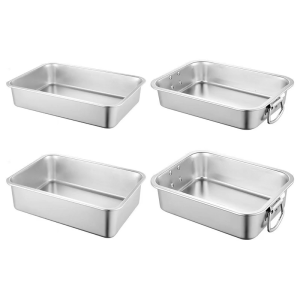 Stainless Steel Cats Litter Tray With Deep Basins Design And Practical Carrying Handle Kittens Litter Container Toilet