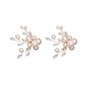 TUS 1Pair Detachable Wedding Shoes Accessories Rhinestone DIY Bridal Shoes Decoration Unique Pearl Beads High Heels Shoe Buckle Girls