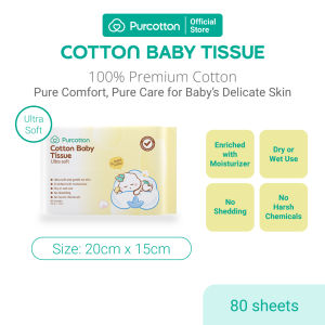 Purcotton Cotton Baby Tissue 80s (20x15cm)