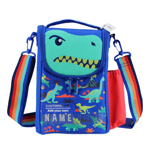 Australia Smiggle Original Childrens Lunch Bag Boys Bento Bag Blue Dinosaur Kawaii Crossbody Bag Tote Fruit Lunchbox 9 Inches