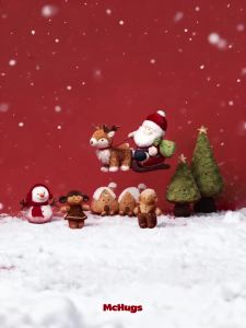 ≮1009≯McHugs Jolly Snowman with Red Scarf Plush A Cheery Christmas Gift and Decor