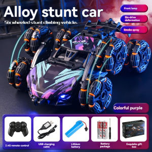【rc toys for boys】RC Toys 6 Wheels Spray Twisting Stunt Drift Car Remote Controlled Cars Toys For Kids