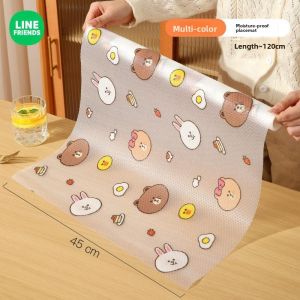 LINE FRIENDS Drawer Liner Mat 120cm Anti-slip Splash-proof Kitchen Shelf Roll LFB35