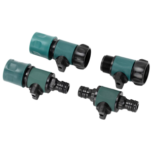 Reinforced Industrial Grade Garden Hose Quick Disconnect Fitting 6mm Threaded End With Ergonomic Two Way Control Valves