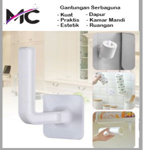 Gantungan Tisu Roll Kamar Mandi WC Dapur Tempelan Tempat Tissue Gulung Praktis