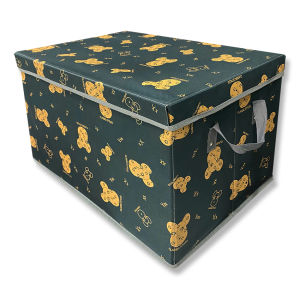 LOẠI XỊN Hộp vải Oxford châu Âu đựng đồ size to 48cm xếp gọn tiện dụng hộp vải Oxford kiểu Pháp in Gấu 3D thùng vải chứa đồ tủ vải hộp chứa đồ