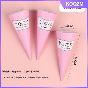 KOQZM 100PCS Aluminum Foil Ice Cream Cone Sleeve Disposable Holders for Commercial Use Café Serving Leakproof and Lightweight