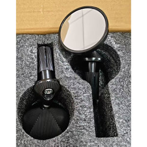 Bar End Side Mirror CNC Alloy Black Diamond / Folding Style Universal Clean lenses Wide View