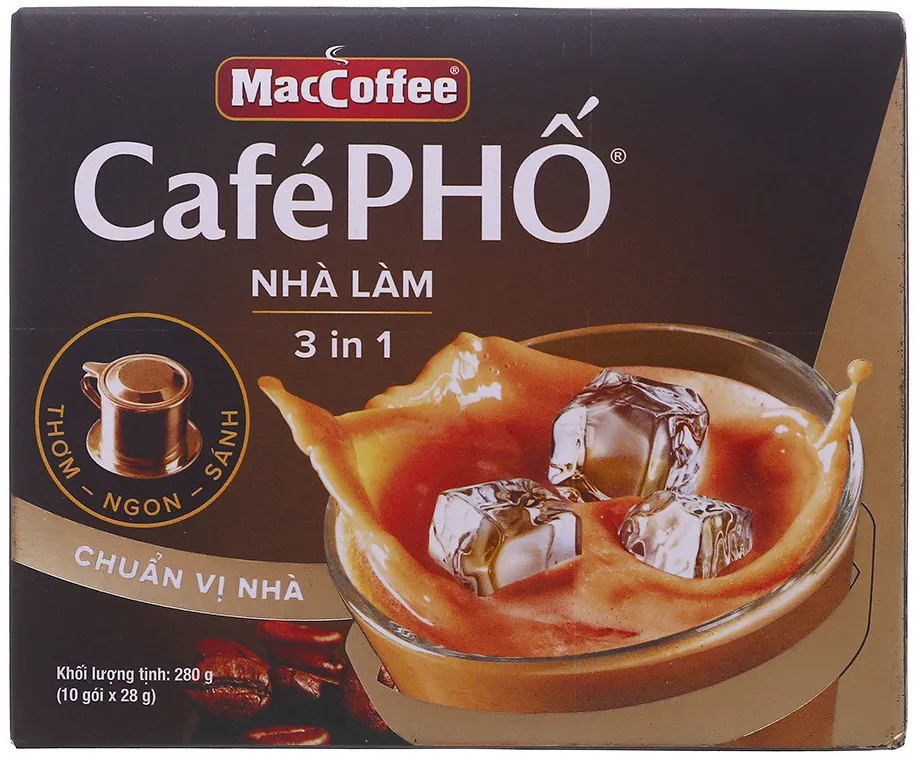 Giá chỉ 48.000 đ/hộp 10 gói x 28 g/hộp Cà phê sữa MacCoffee Café Phố nhà  làm 3in1 - Không gì sánh bằng vị nhà | Lazada.vn