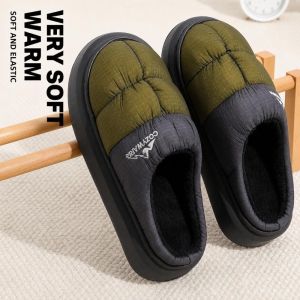 CHUAN Ấm áp Dép bông nam Lót lông cừu Đã được làm dày Giày đi trong nhà Thời trang Nền tảng Dép đi trong nhà Mùa Thu Đông
