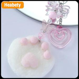 【2-3 days delivery】 Cartoon Lovely Plush Claw Heart Keychain Pendant Cute Plush Doll Toy Kawaii Soft Stuffed Backpack Hang Key Fashion Keyring
