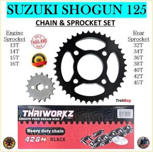SUZUKI SHOGUN 125 THAIWORKZ CHAIN & SPROCKET SET MADE IN THAILAND