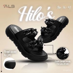 HILOS SANDAL WANITA KEKINIAN MODEL TERBARU WEDGES 4CM MOTIF RANTAI BAHAN EVA NYAMAN DIPAKAI ANTISLIP