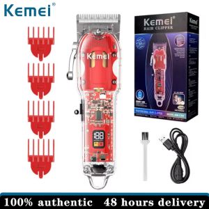 Kemei Professional Charging Mens Electric Hair Clipper KM-1761 Transparent Adjustable Hair Clipper