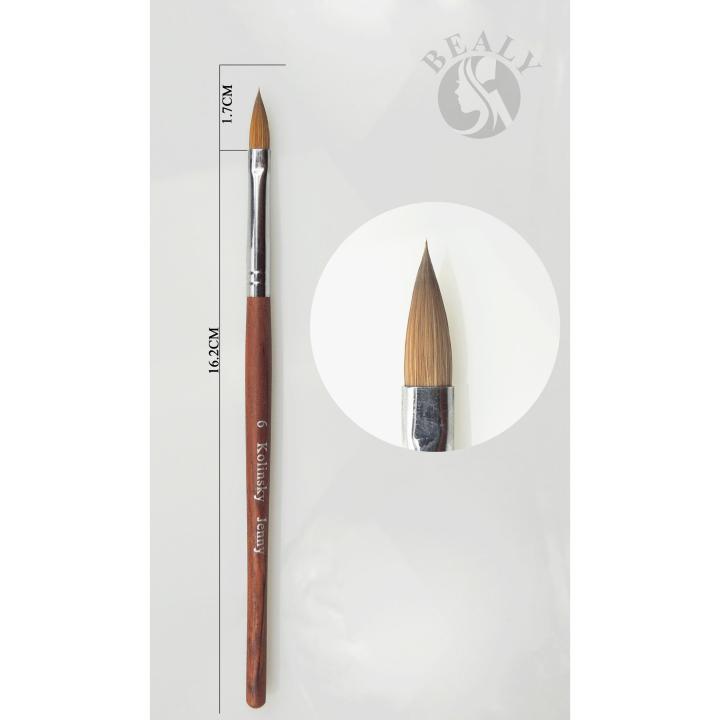 CỌ MÓNG ĐẮP BỘT HOA LÔNG CHỒN GỖ ĐỎ #6