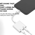 Dây cáp chuyển đổi tai nghe cổng giắc 3.5mm sang chân cắm lightning iphone kèm cổng sạc an toàn - Gutek A3. 