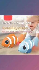 Electric obstacle avoidance clownfish ， Swinging simulated fish ，USB Direct charge ， Childrens crawling toys