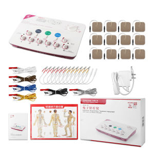 Suolaer Electric Acupuncture Stimulator Machine 6 Channel Output Patch Massager Care Kit Digital Electro Therapy Acupuncture Stimulator