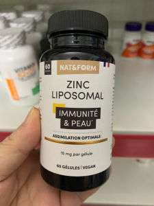 Nat&Form Zinc Liposomal 15mg – Kẽm Liposomal Giúp Hấp Thu Tốt Hỗ Trợ Sức Khỏe Làn Da Tăng Đề Kháng