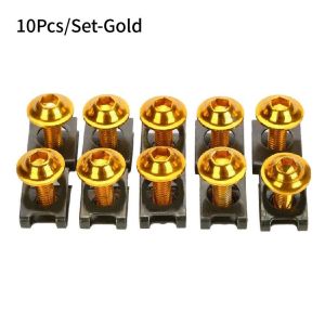 10PCS Motorcycle Fairing Bolts M6 CNC Aluminum Screws Kit – Anti-Rust Durable & Universal Body Fastener