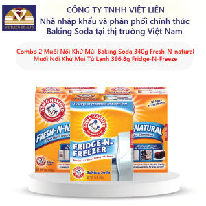 Combo 2 Baking Soda: Muối Nổi Khử Mùi  340g  Muối Nổi Khử Mùi Tủ Lạnh 396.8g