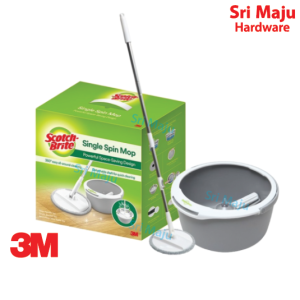 MAJU 3M Scotch Brite T6 Single Spin Mop Bucket Set Compact Size Space Saving Penyapu Mop Lantai Baldi Lantai Berkualiti 3M France Scotch 3M Double Face - Lazada