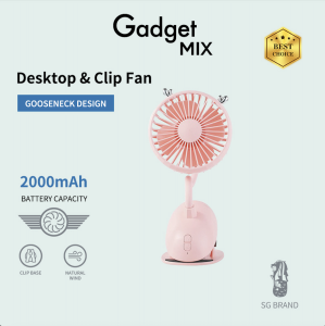 Gadget MIX Diginut CL-20  2000mAh Goose Neck Clip Fan/Stroller/Portable Fan/USB Rechargeable