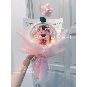 Ready Stock Lotso Babys Breath Graduation Bouquet | Cute Bear Plush Gift | Graduation / Birthday Bouquet