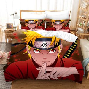 L67 3 IN 1 NARUTO Bedsheet Set Queen Size Bed Sheet Japanese Anime Sasuke Bedroom Comfortable Washable L