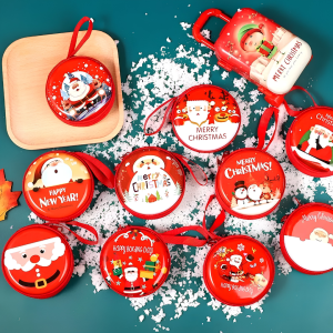 Christmas and New Year Gifts for Children Round Coin Purse Christmas Gift Decoration Package Box Christmas