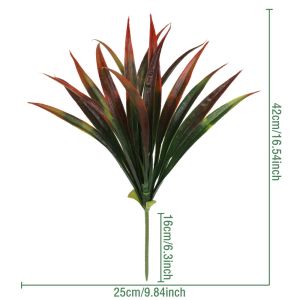FLYING 42cm Artificial Orchid Leaves DIY Simulation Faux Plants Realistic Green Fake Spider Plant Garden Decor